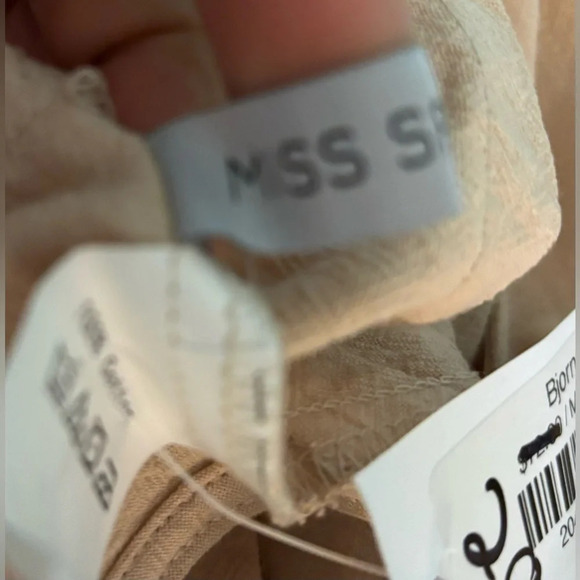 NWT Miss Sparkling Balloon Sleeve Cropped Lace-Up Back 100% Cotton Machine Wash - Picture 5 of 8